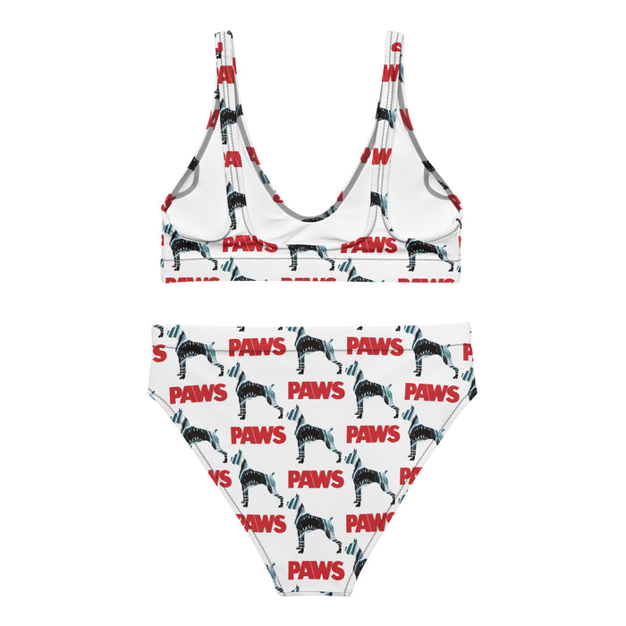 "PAWS" high-waisted bikini